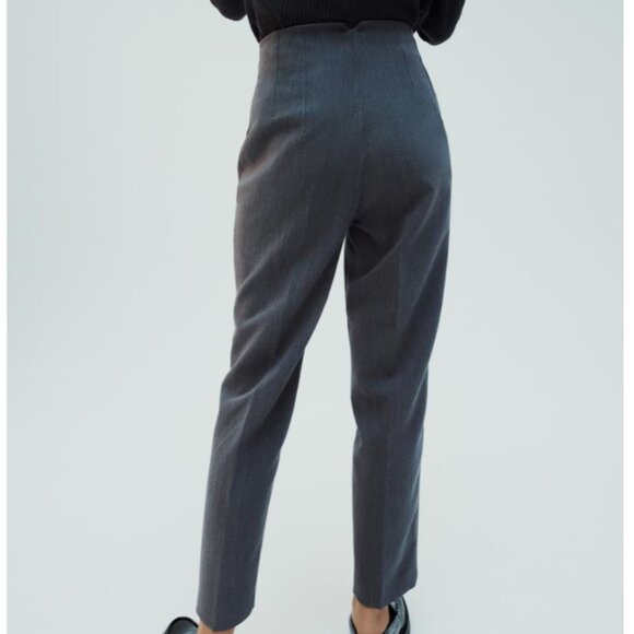 Zara XS High Waisted Pants Grey - Picture 2 of 4